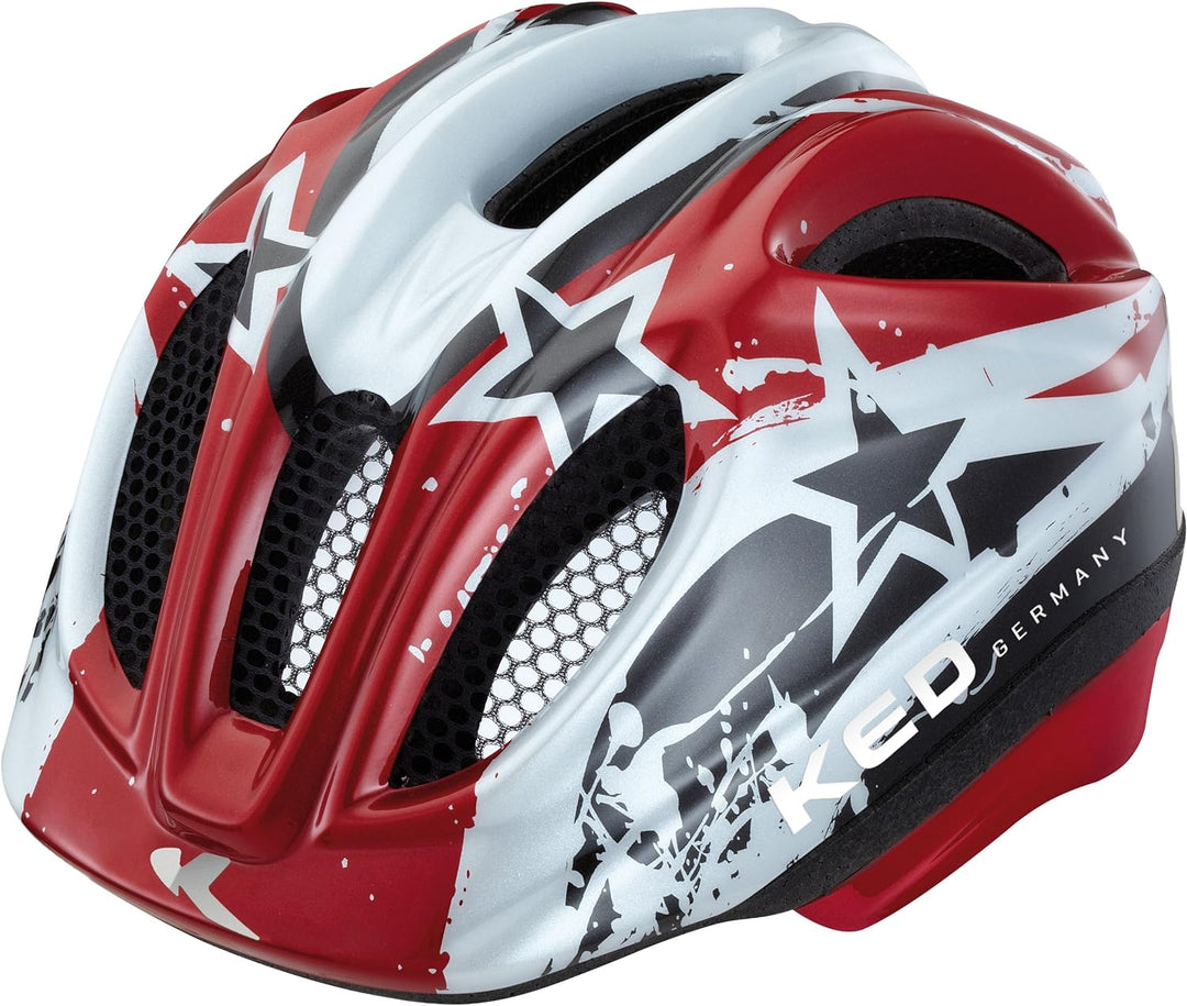 KED Fahrradhelm Meggy, Red Stars, 46-51 cm, 15409122S