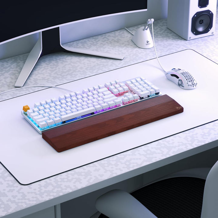 Glorious Gaming Wooden Keyboard Wrist Rest (Full Size) - Weisse Esche, mittelgrobe Maserung, glatte
