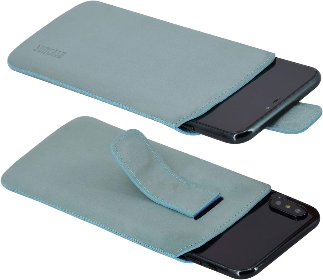 Suncase ECHT Ledertasche Leder Etui *Slim-Edition* für Swissvoice G50 Leder Hülle Handytasche (mit R