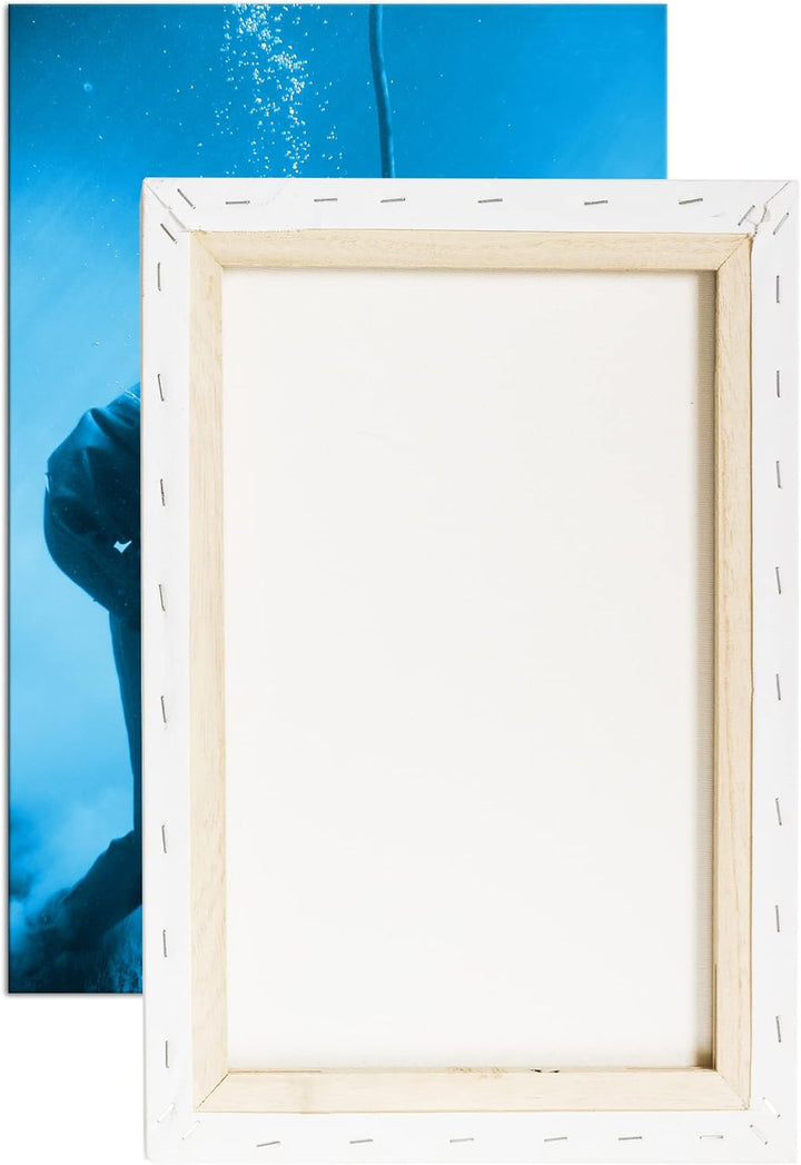 deyoli Taucher in einer alten Ausrüstung Format 80x60 Effekt: Monocrome Blau als Leinwandbild, Motiv