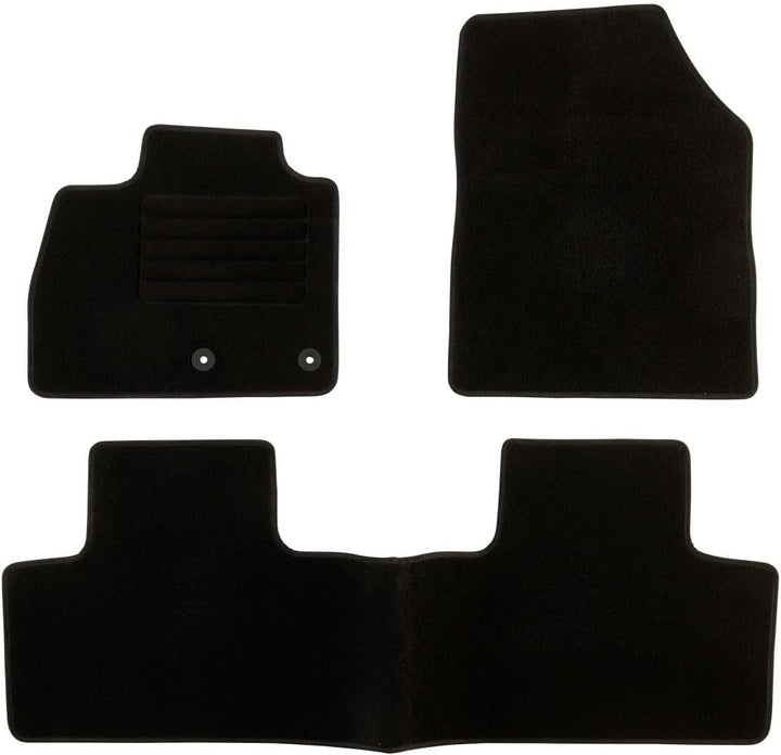 DBS Autofussmatte - nach Mass - 3-teilig - Anti Rutsch - schwarzer Nadelfilz 900g/m² - Velours Ferti