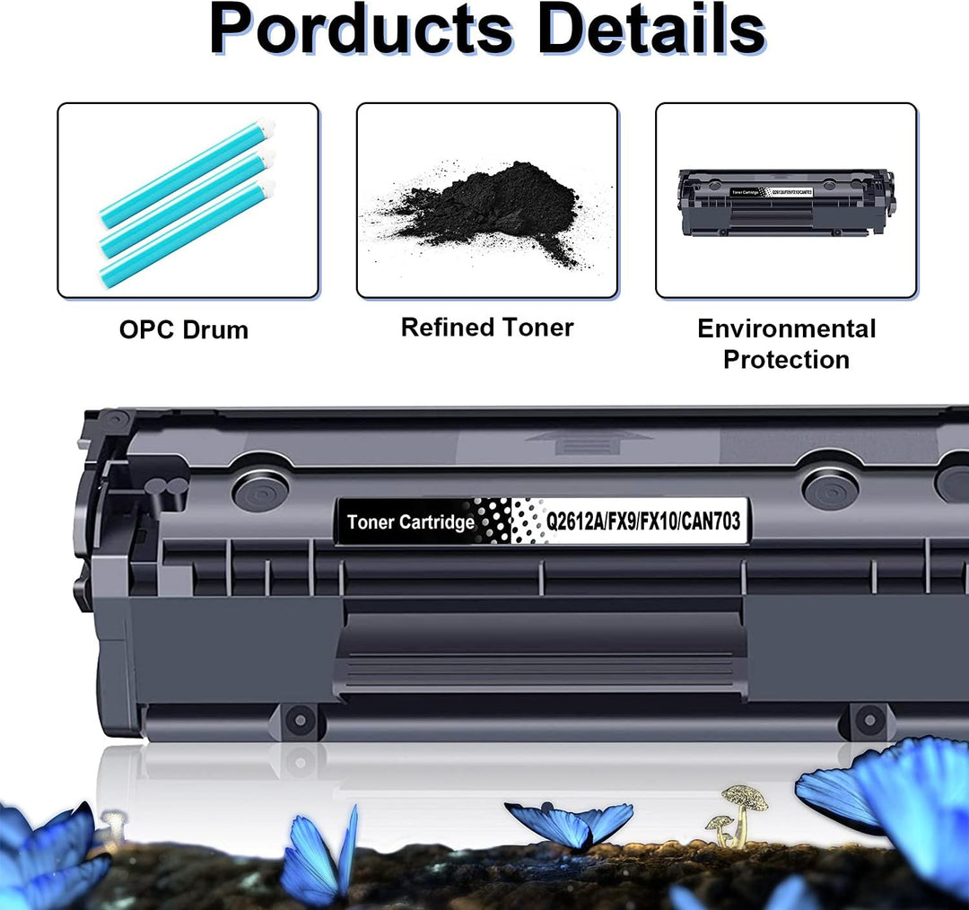 LOSMANN 4x Toner Kompatibel für Q2612A 12A FX9 FX10 CAN703 für Canon I-Sensys LBP-2900 LBP-2900b LBP