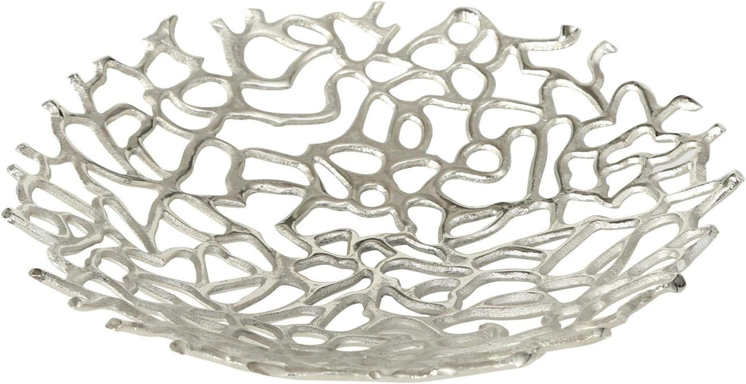 BOLTZE Deko-Schale Fidan Silber Aluminium (32cm rund)