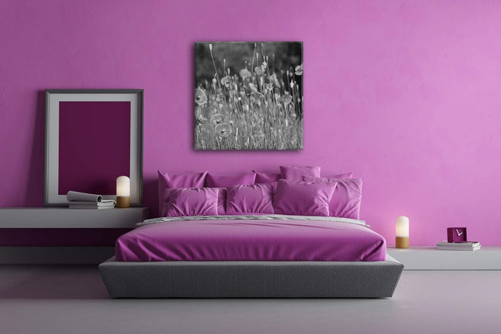 deyoli Mohnblumen Format: 70x70 Effekt: Schwarz&Weiss als Leinwandbild, Motiv fertig gerahmt auf Ech