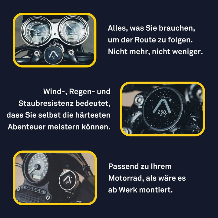 BEELINE Motorrad Navi GPS Computer - Schwarz, Weltweite Routenplanung, Wetterfest & 30 h Akkulaufzei
