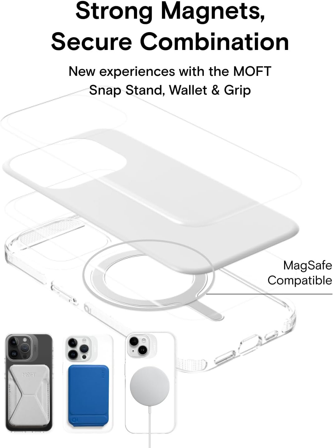 MOFT Magnetisch Hülle für iPhone 15 Pro mit MagSafe, Kompatibel mit MagSafe Wireless Zubehör, Vergil
