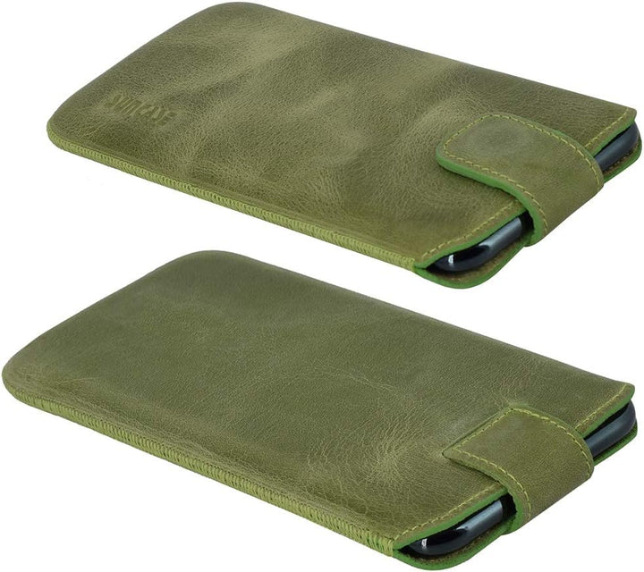 Suncase ECHT Ledertasche Leder Etui *Slim-Edition* für Swissvoice G50 Leder Hülle Handytasche (mit R