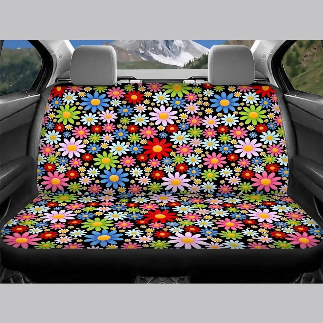 chaqlin Art Hippie Daisy Auto Sitzbezüge Set, 4-Pack Blühende Blumen Front Heck Auto Fahrzeug Seat P