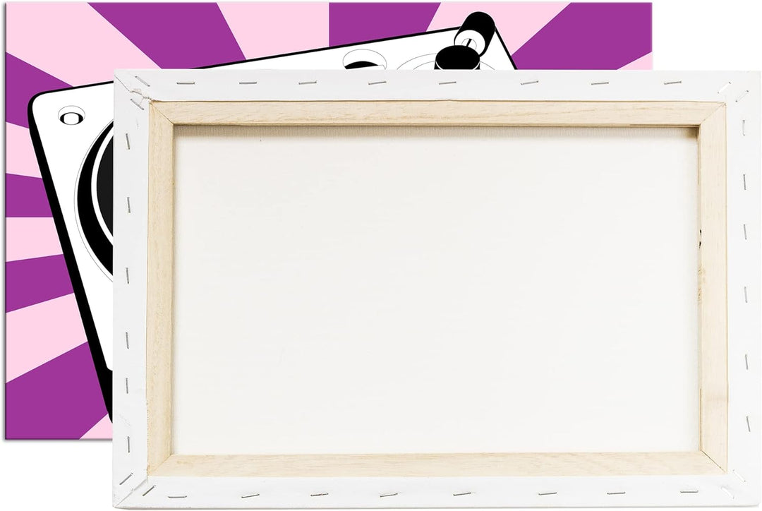 deyoli moderne Drehscheibe für Musik im Format: 80x60 als Leinwandbild, Motiv fertig gerahmt auf Ech