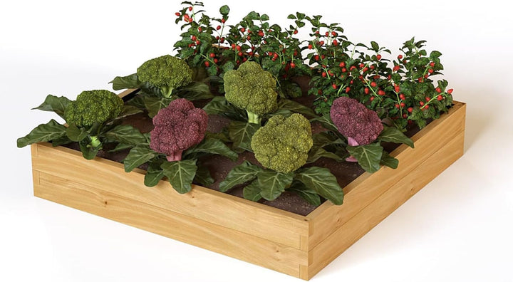 holz4home® Hochbeet aus Kieferholz I 110x110x24 cm I Beetrahmen Holz I Gartenbeet zum Anbau von Gemü