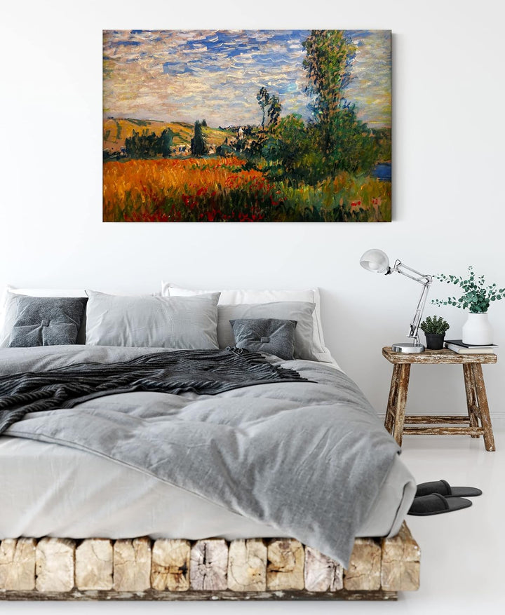 Generisch Claude Monet - Weg durch die Mohnfelder Ile Saint-Mart als Leinwandbild/Grösse: 100x70 cm/