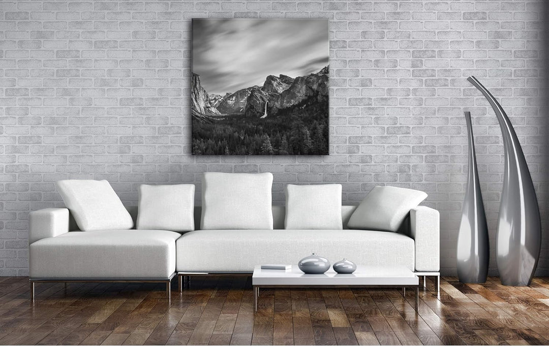 deyoli Yosemite-Nationalpark Format: 60x60 Effekt: Schwarz&Weiss als Leinwandbild, Motiv auf Echthol