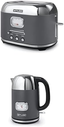 Muse Wasserkocher und Toaster Set, 2er Frühstücks-Set mit Retro Wasserkocher und 2 Scheiben Toaster