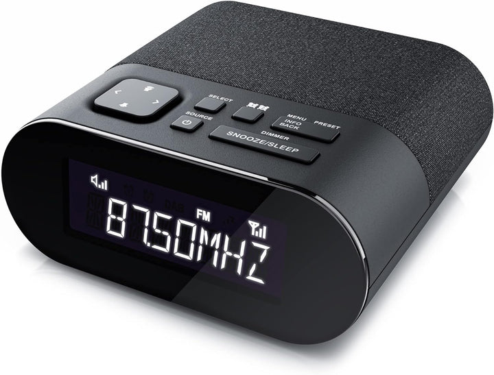 CSL - DAB+ Radiowecker DAB, UKW, Uhrenradio, Wecker mit Zwei einstellbaren Weckzeiten, Snooze-Funkti