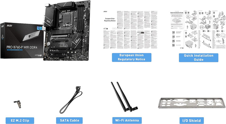 MSI PRO B760-P WiFi DDR4 ProSeries Motherboard (unterstützt Intel Prozessoren der 12. / 13. Generati