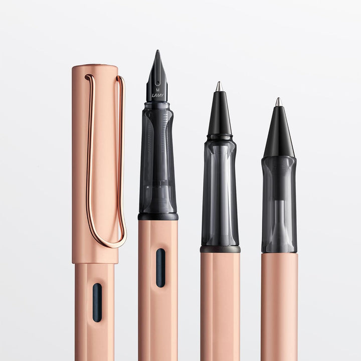 Lamy 1231321 Lx Füllhalter 76 – Füller aus Aluminium in der Farbe Roségold mit transparentem Griffst
