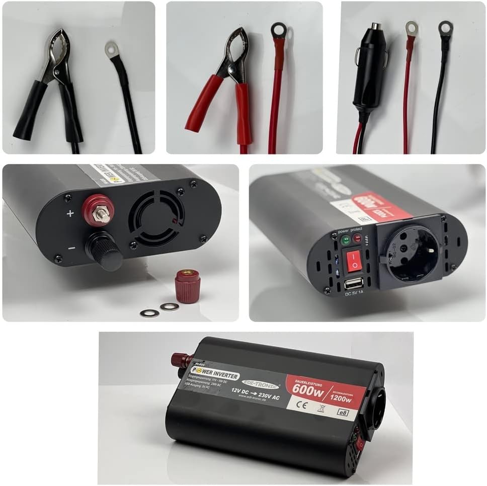 DC/AC Spannungswandler 12V auf 230V bis 600W / 1200W Inverter Wechselrichter USB