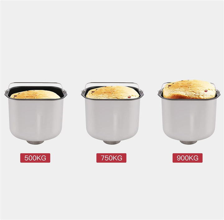 Brotbackautomat 550W Backmeister mit Automatische Zutatenbox, 25 Programme, Edelstahl Bread Maker Vo