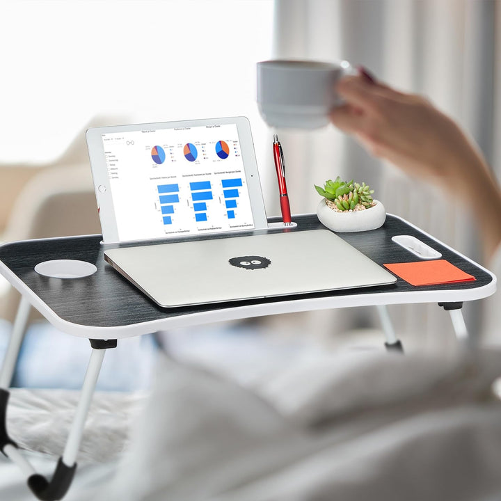 Relaxdays Laptoptisch für Bett & Couch, H x B x T: 26 x 63 x 40 cm, klappbarer Betttisch, Notebookti