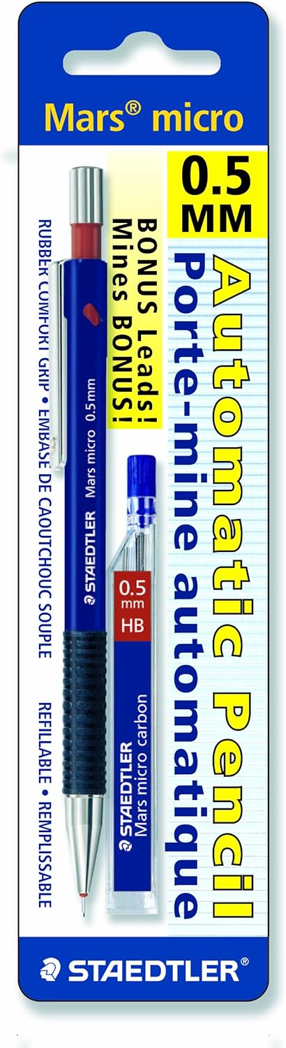 STAEDTLER Mars Micro 775 Druckbleistift, 0,5 mm + 12 Minenminen, 77505BK