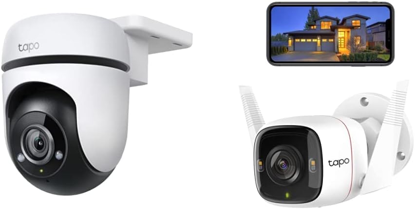 TP-Link Tapo C500 WLAN-Überwachungskamera für den Aussenbereich, 360 Grad, Auflösung 1080p & Tapo C3