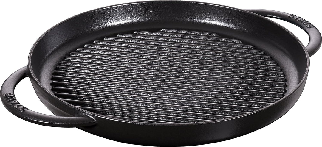 STAUB rund 30 cm Grillpfanne, Gusseisen, Schwarz 39 x 5.5 x 4.03 cm Schwarz, 39 x 5.5 x 4.03 cm Schw
