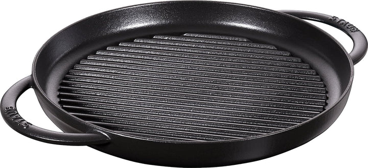 STAUB rund 30 cm Grillpfanne, Gusseisen, Schwarz 39 x 5.5 x 4.03 cm Schwarz, 39 x 5.5 x 4.03 cm Schw