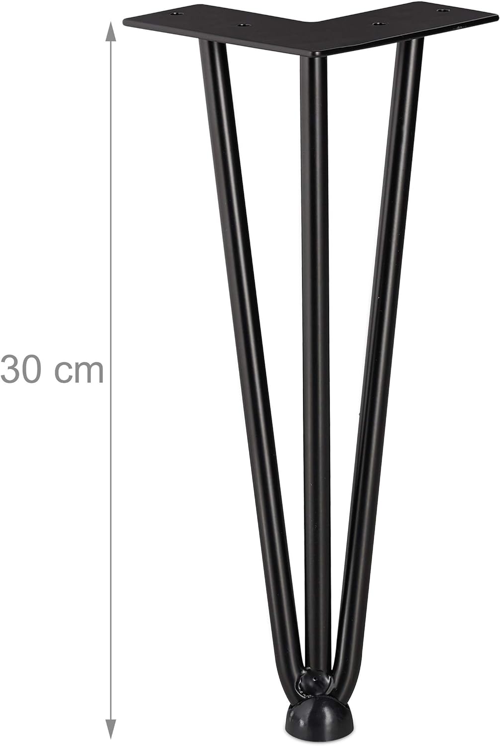Relaxdays Hairpin Legs, 4er Set, 3 Streben, Metall, Haarnadel Tischbein für Hocker, Tisch & Schrank,