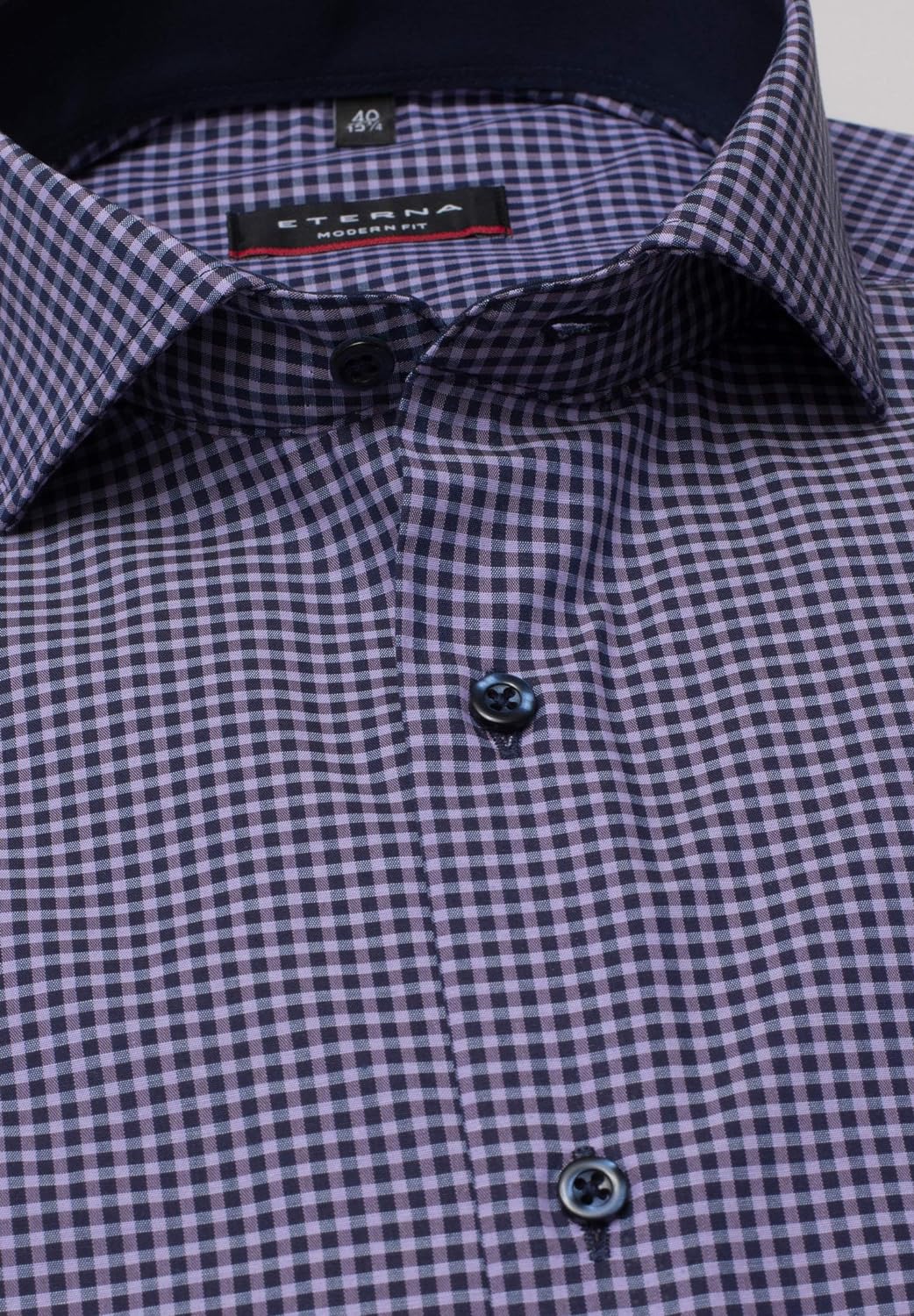 eterna Langarm Hemd Modern Fit Popeline kariert