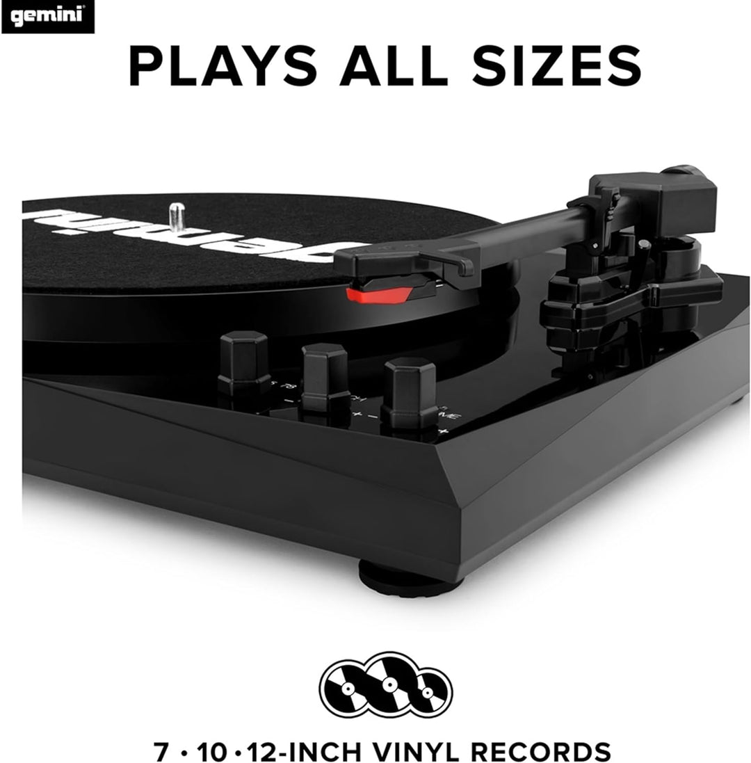 Gemini TT-900BB - Black | Plattenspieler mit Soundsystem - Bluetooth - Komplettsystem
