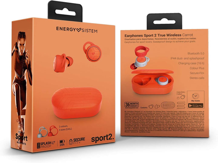 Energy Sistem Earphones Sport 2 True Wireless In-Ear-Kopfhörer (True Wireless Stereo, Bluetooth 5.0,