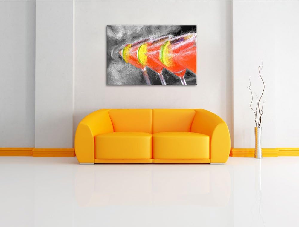 Frischer Sommercocktail, Bild auf Leinwand, XXL riesige Bilder fertig gerahmt mit Keilrahmen, Kunstd