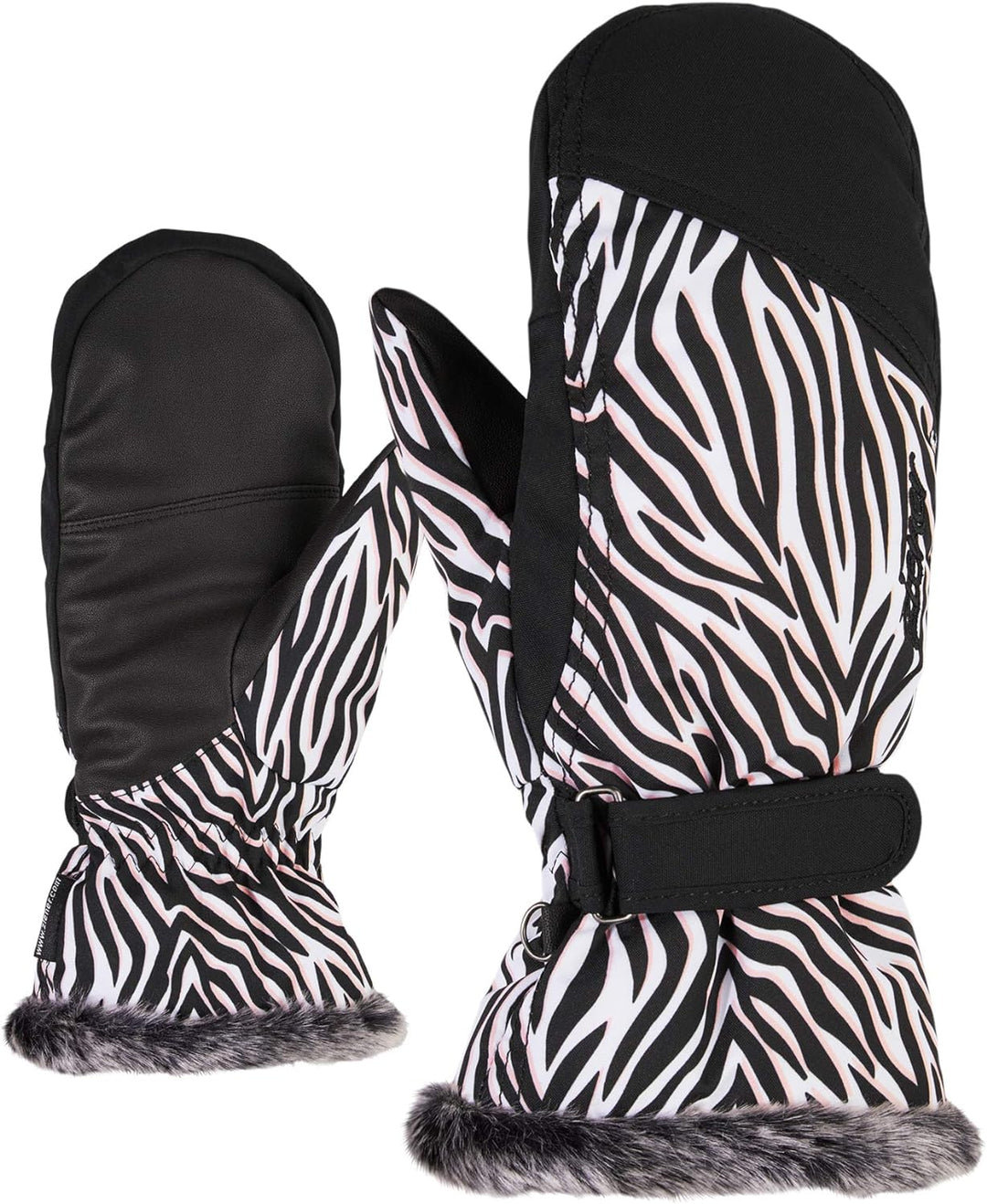 Ziener Damen KEM Mitten Lady Glove Ski-Handschuhe/Wintersport | Warm, Atmungsaktiv 7 wild zebra prin