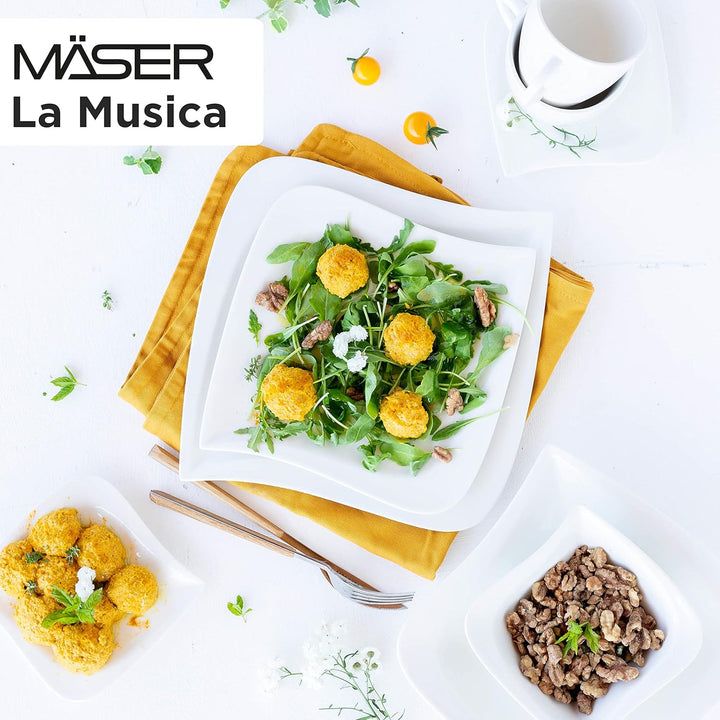 Mäser Serie La Musica, Kombiservice 30-teilig, für 6 Personen, Porzellan, weiss Kombiservice 30-tlg,