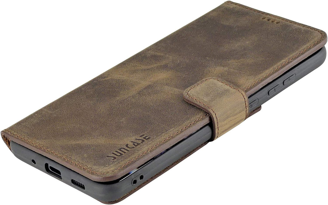 Suncase Book-Style Hülle kompatibel mit Samsung Galaxy S20 Ultra Leder Tasche (Slim-Fit) Lederhülle