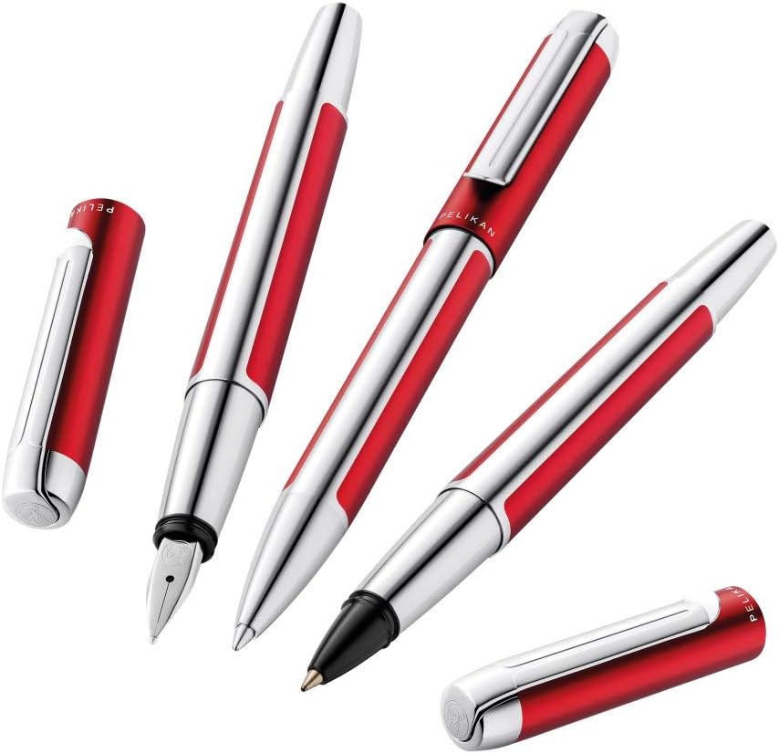 Pelikan 817417 Kugelschreiber Pura, Bordeaux, 1 Stück inklusive Grossraummine vom Typ Pelikan 337 Bo