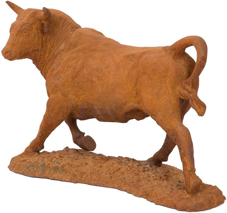Skulptur Stier Gartenfigur Figur Eisen Garten Garden Sculpture Iron Bull Art