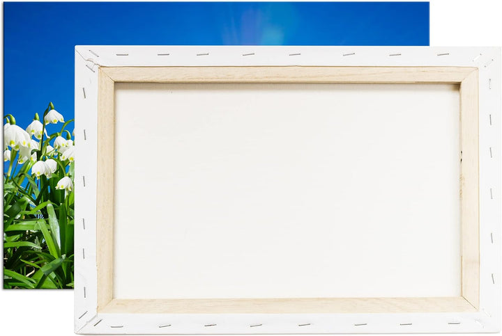 deyoli zauberhafte Schneeglöckchen Format: 100x70 als Leinwand, Motiv fertig gerahmt auf Echtholzrah