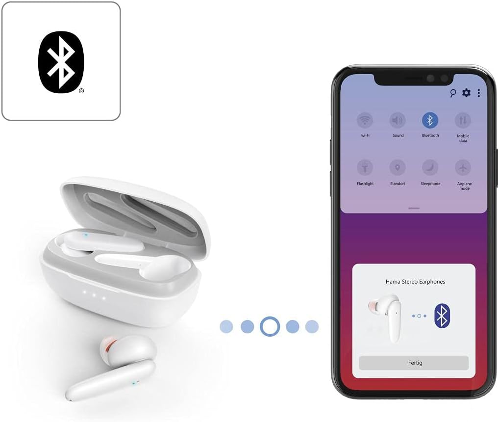 Hama Bluetooth Kopfhörer In Ear (kabellose Kopfhörer mit Ladestation 4x nachladbar für 20h Musik, Tr