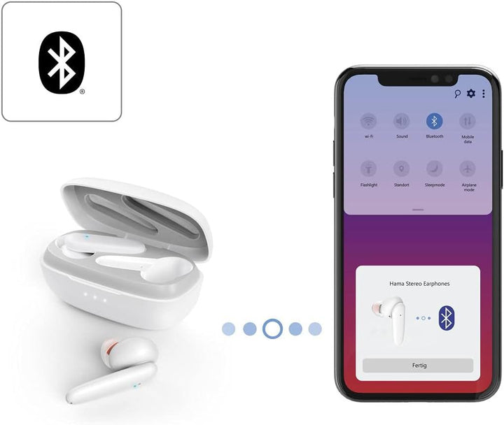 Hama Bluetooth Kopfhörer In Ear (kabellose Kopfhörer mit Ladestation 4x nachladbar für 20h Musik, Tr