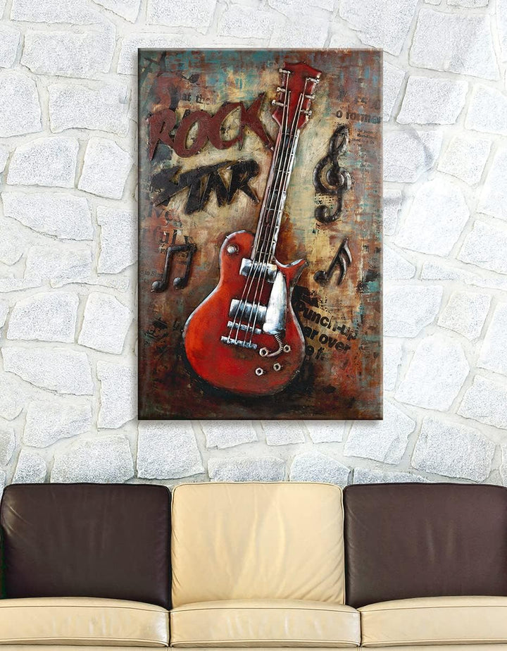 GILDE Metall Bild Rockstar (BxHxT) 50 x 75 x 4 cm Handarbeit, Kunstobjekt Gallery