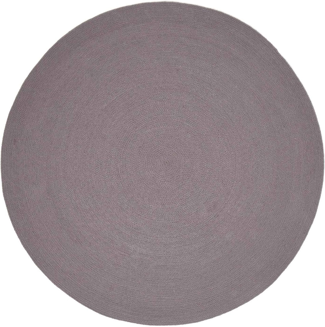 Homescapes runder Teppich 120 cm, dunkelgrau, geflochtener Bettvorleger aus Baumwolle, Wendeteppich,