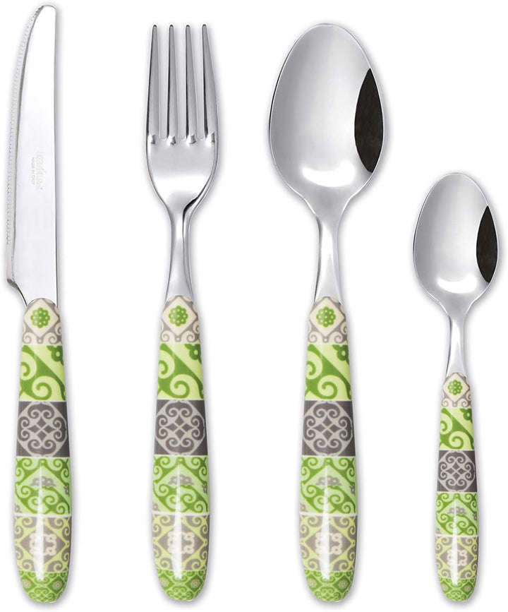 Excelsa Maiolica Green Besteck-Set, 24-teilig, Stahl