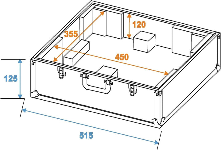 ROADINGER Plattenspieler-Case schwarz -S- | Flightcase für einen Plattenspieler mit S-Tonarm (bis 45