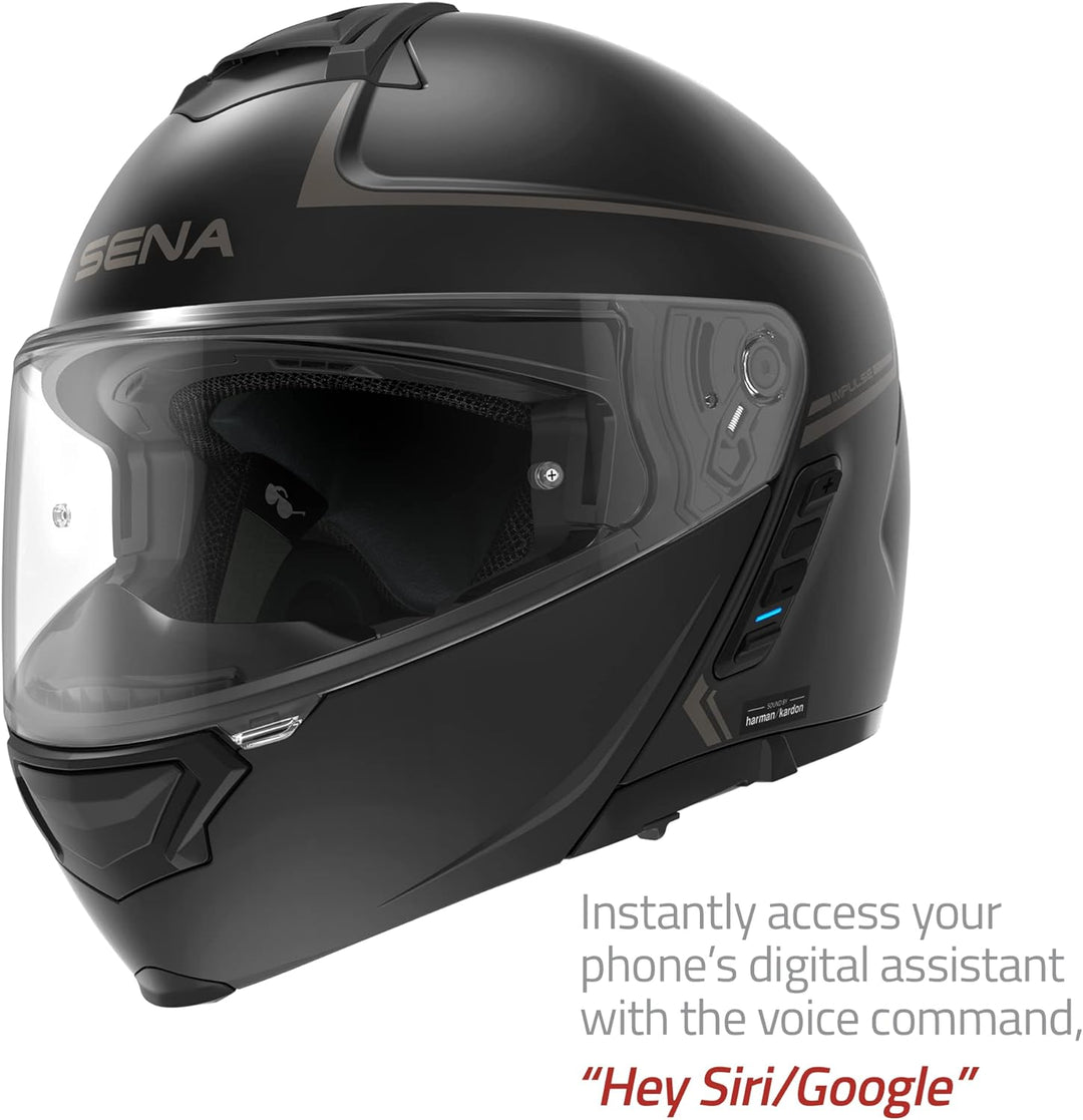 Sena Bluetooth Klapphelm Impulse mit Sound by Harman Kardon, Sonnenblende und integriertem Mesh Inte