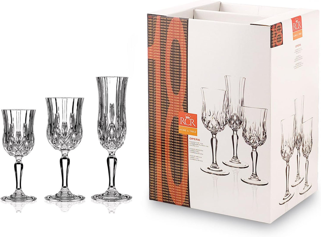 Rcr Opera Kelche-Service, Glas, Transparent, Packung zu 19 Stück
