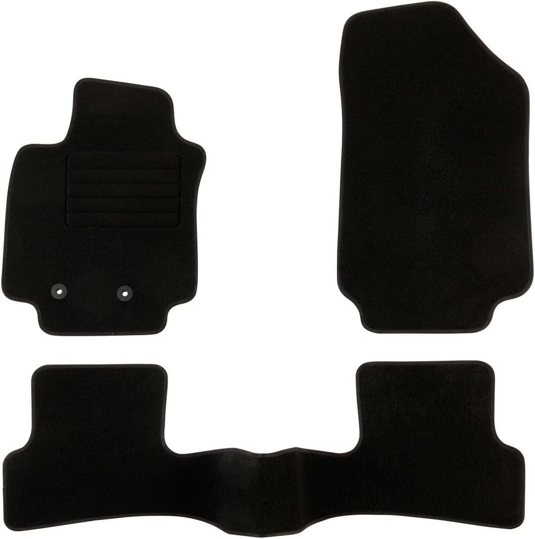 DBS Autofussmatte - nach Mass - 3-teilig - Anti Rutsch - schwarzer Nadelfilz 900g/m² - Velours Ferti