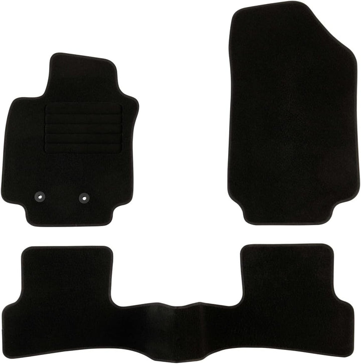 DBS Autofussmatte - nach Mass - 3-teilig - Anti Rutsch - schwarzer Nadelfilz 900g/m² - Velours Ferti