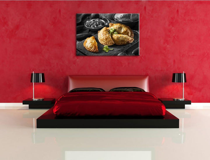 Frische Trotelini schwarz/weiss Format: 100x70 cm auf Leinwand, XXL riesige Bilder fertig gerahmt mi