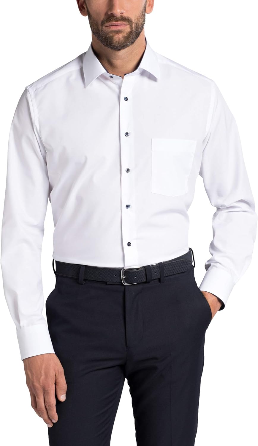 eterna Langarm Hemd MODERN FIT Chambray Unifarben